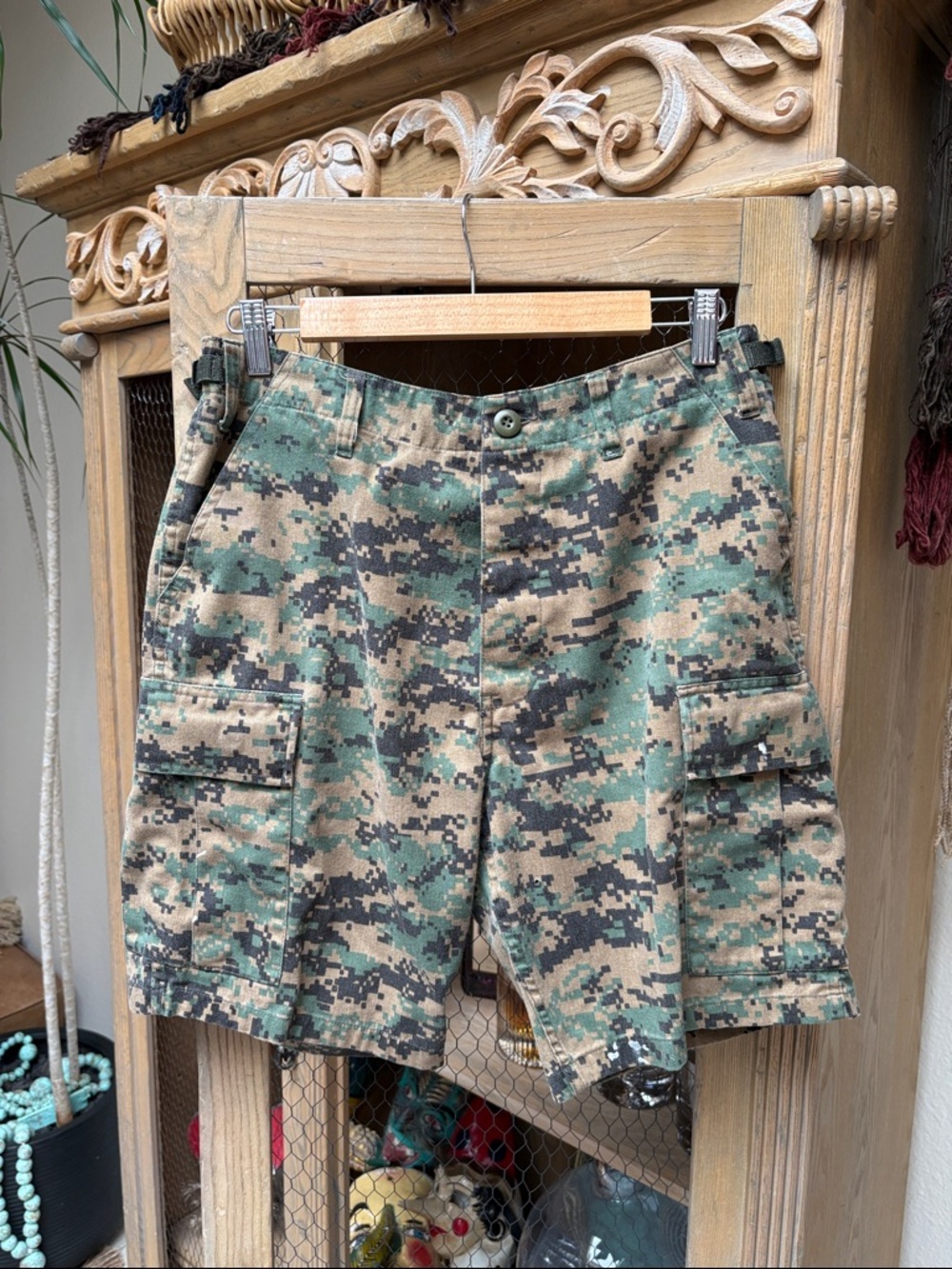 Vintage Digital Camo Cargo Shorts